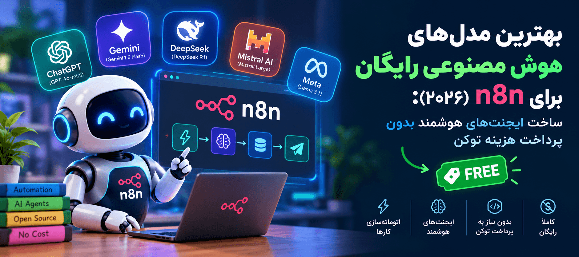 بهترین مدل‌های هوش مصنوعی رایگان برای n8n (۲۰۲۶)