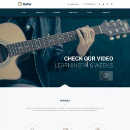 دانلود فایل لایه باز قالب سایت Guitar